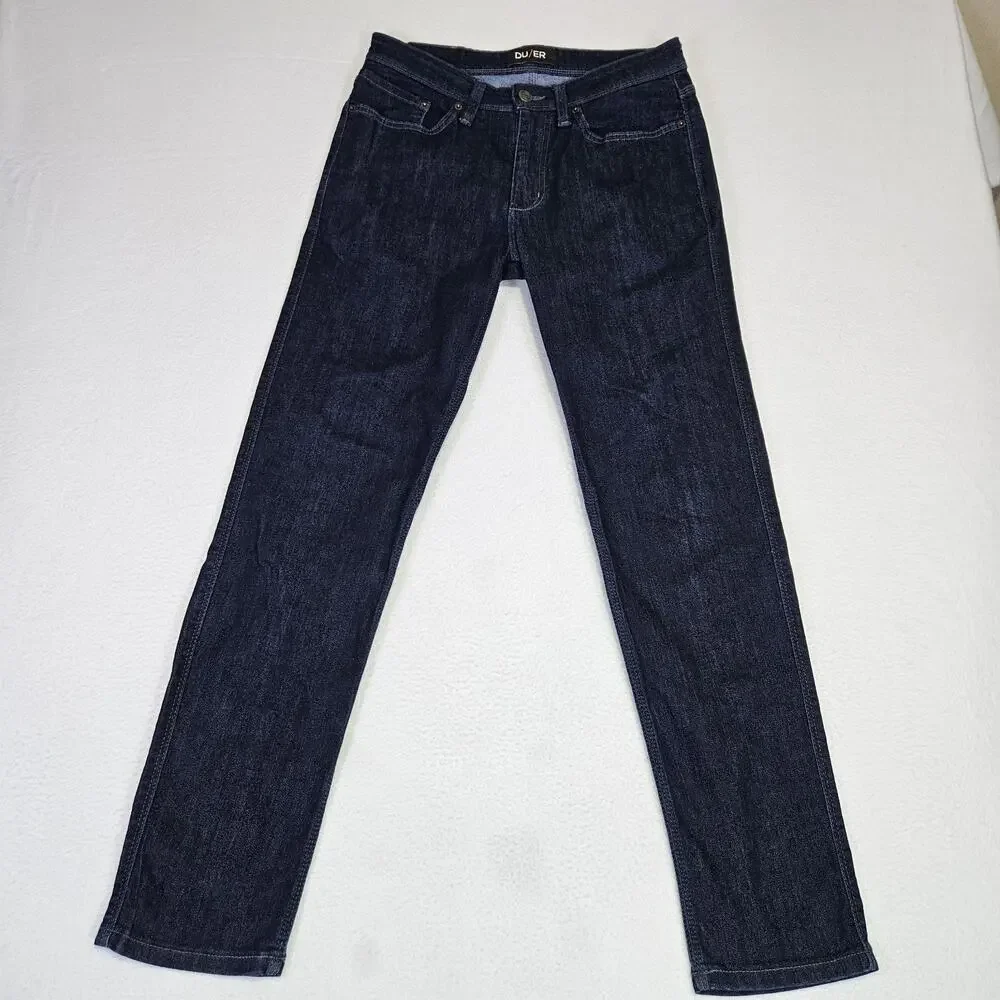DU/ER L2X Slim Fit Jean Mens 31x30 Stretch Performance Dark Blue Denim Pant DUER